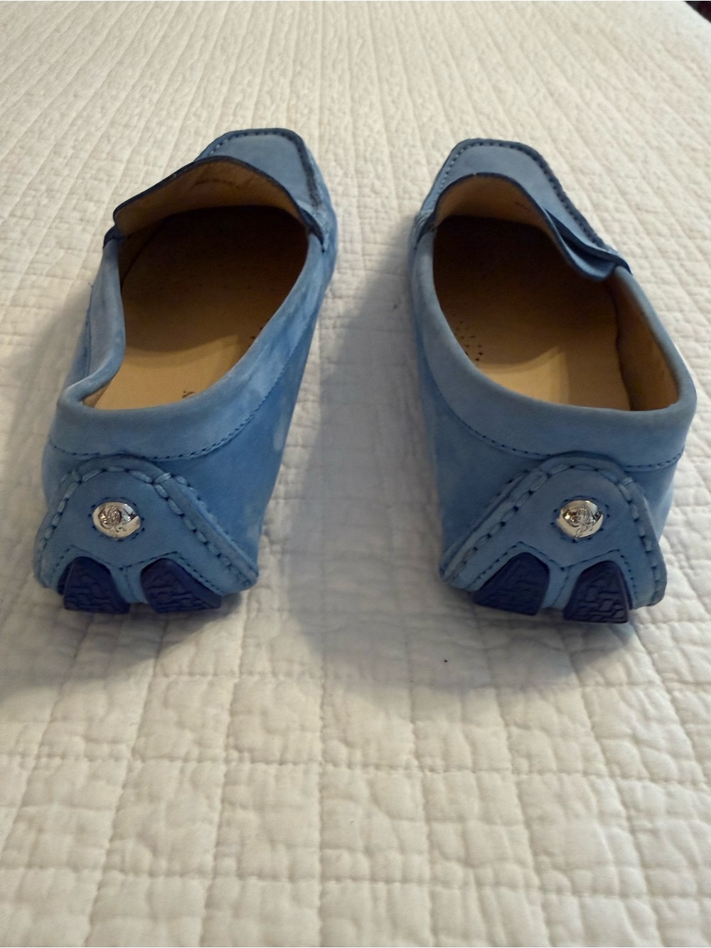 Cole Haan Women’s Sky Blue Leather Penny Loafers Driving Moccasins 8.5 - Picture 5 of 9